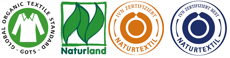 Logos auf zertifizierten Naturtextilien