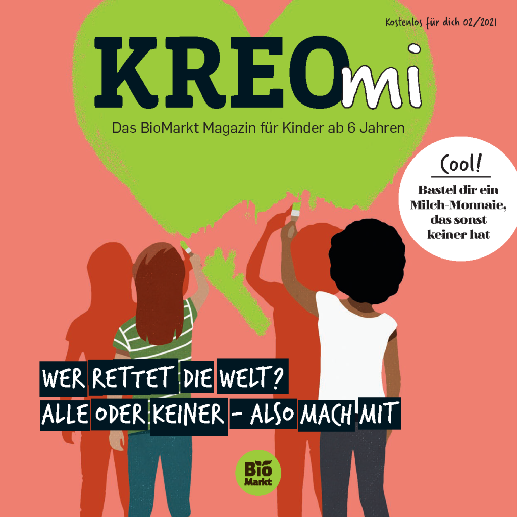 Cover der KREOmi mit dem Titelthema "Wer rettet die Welt?"